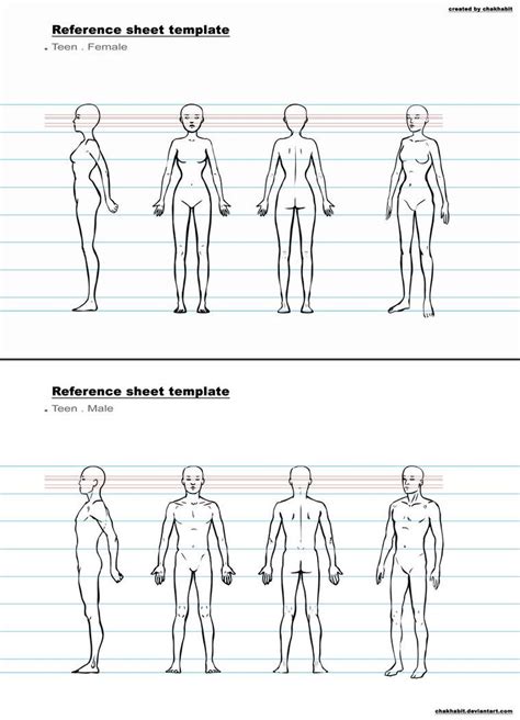 Ref Sheet Template B By Chakhabit On Deviantart Character Reference