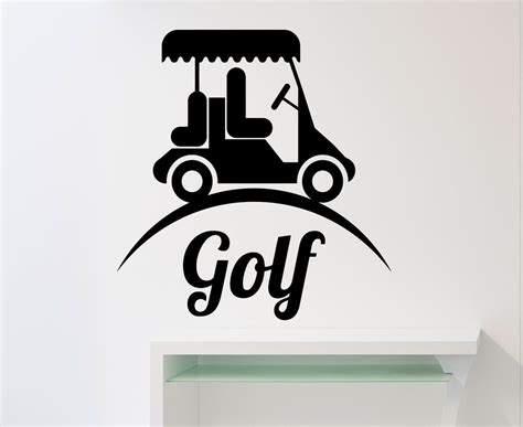 Golf Logo Wall Sticker Sports Golf Car Vinyl Decal Home Etsy