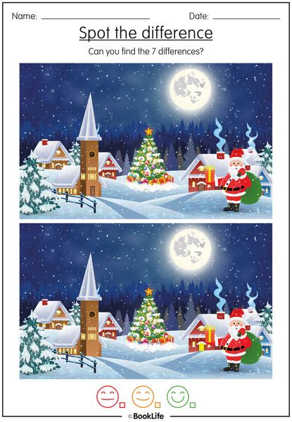 Christmas Spot The Difference Printable