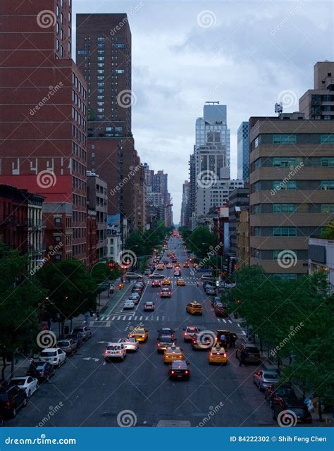 Manhattan Midtown Street View New York America Editorial Photography