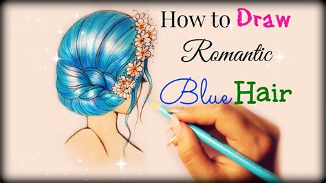 Drawing girls requires a good use of hair design and this basic. Drawing Tutorial How to draw and color Blue Romantic Hair ...