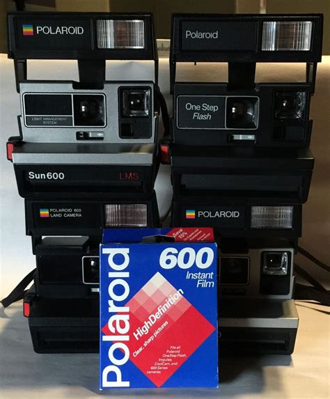 Vintage Polaroid Camera Lot Of 4 Sun 600 Spirit 600 One Step Flash Land