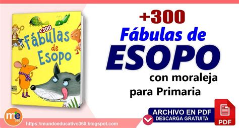 300 Fábulas De Esopo Con Moraleja ¡nivel Primaria