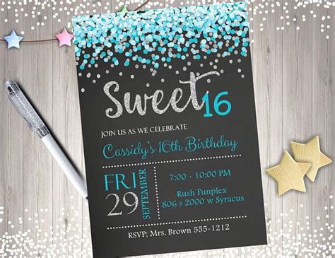 Sweet 16 Birthday Invitation This Is A Digital File ~ We Edit ~ You