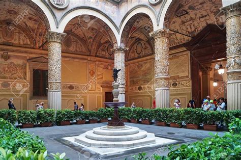 First Courtyard Of Michelozzo Palazzo Vecchio Florence Italy