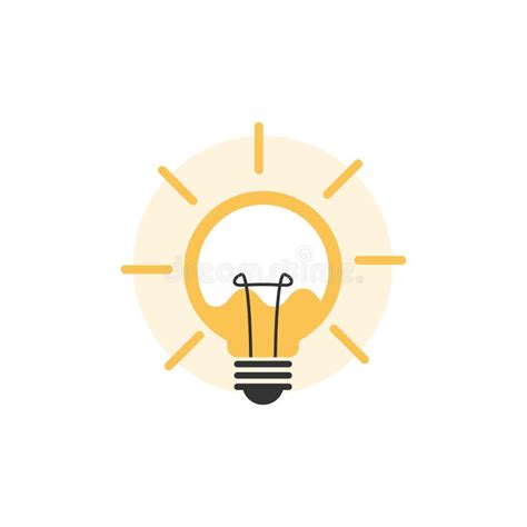 Light Bulb With Rays Shine Icon Energy And Idea Symbol Isolated On