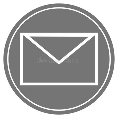 Newsletter Symbol On Grey Button With White Frame Stock Illustration