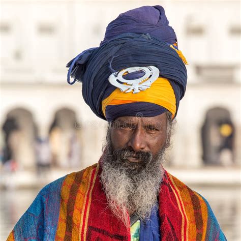 Sikh Man Visiting The Golden Temple In Amritsar Punjab India