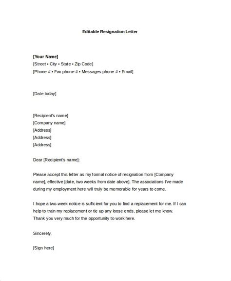 Resignation Letter 22 Free Word Pdf Documents Download