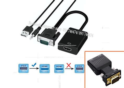 Vga To Hdmi Converter Adapter Output 1080p Hd With Audio Vga2hdmi In
