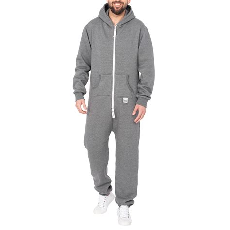 Basisstoff Sheesh Herren Jumpsuit Overall Onesie Einteiler Hausanzug Baumwolle Jumpsuit Men