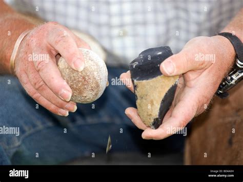 Flint Knapping Hi Res Stock Photography And Images Alamy