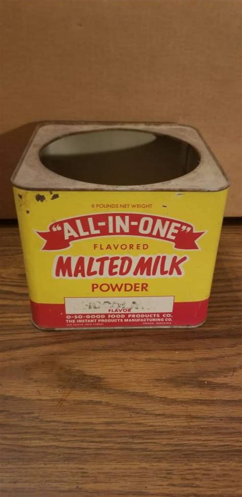Vintage Huge All In One Malted Milk Powder Tin Etsy