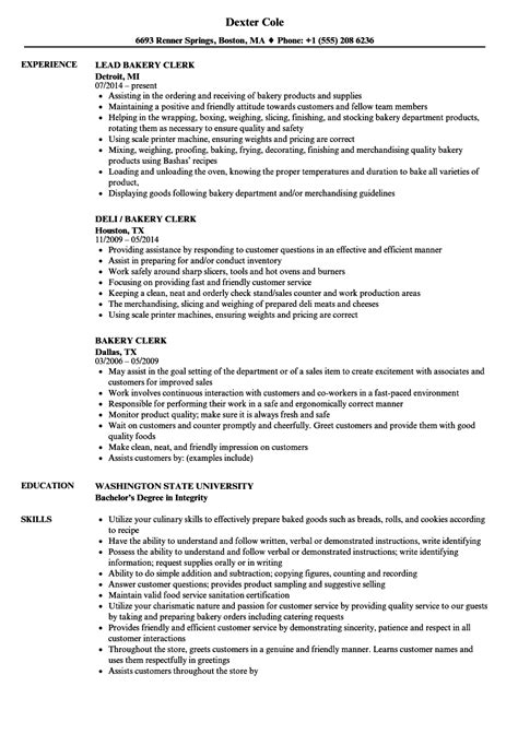 Get the job you want. Bakery Clerk Resume | TemplateDose.com