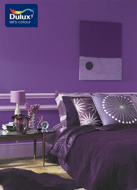 Because the room receives plenty of natural light, the dark color on the lower portion of the wall feels grounding rather than overwhelming. Violet is the colour of the kings, add a splash of luxury ...