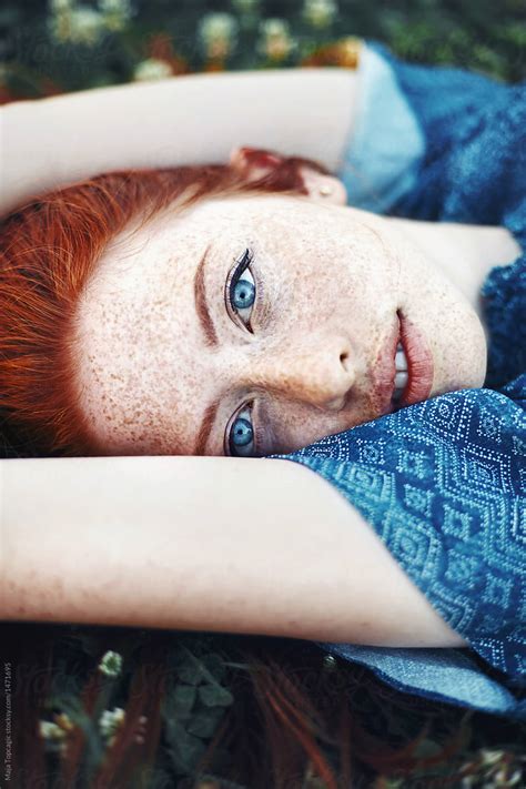 Beautiful Redhead With Freckles By Maja Topcagic