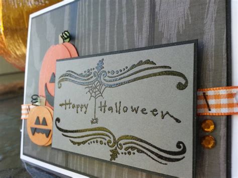 Handmade Happy Halloween Greeting Card With Pumpkins Etsy