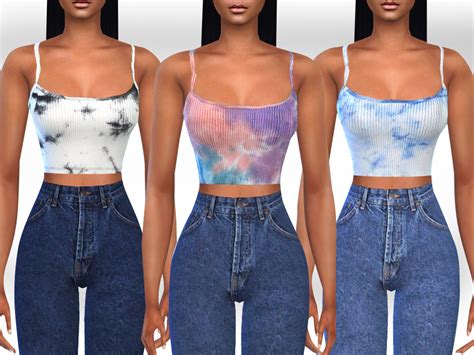 Watercolor Tank Tops By Saliwa From Tsr • Sims 4 Downloads