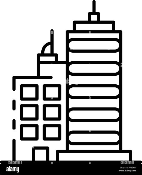 City Buildings Icon Outline Style Stock Vector Image And Art Alamy
