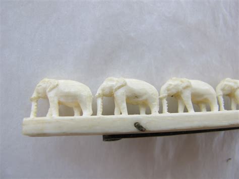 1930s Pre Ban Ivory Elephants In A Row Pin