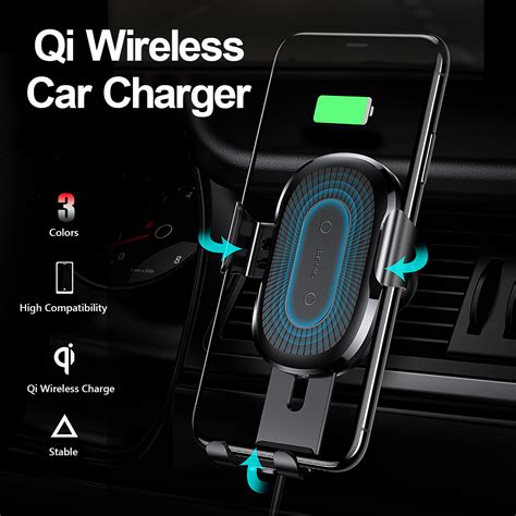 Baseus Qi Wireless Fast Car Charger Phone Holder Mount For Iphone 8 X