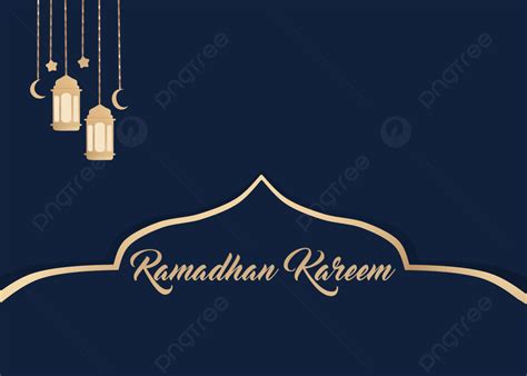 Background Latar Belakang Biru Dan Emas Ramadhan Ramadan Latar
