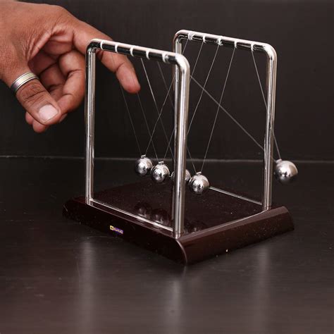 kurtzy newton cradle pendulum swing balance ball decoration for home and classic desk toy brown