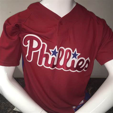 Philadelphia Phillies Jersey Usa Red Medium Majestic Mlb Authentic