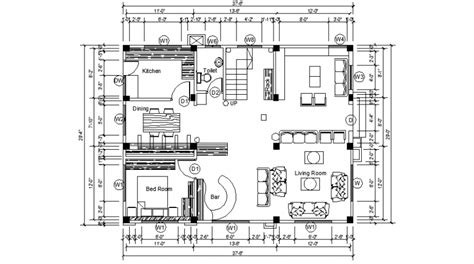 One Bhk Housing Blocks 2d View Layout Plan Autocad File Cadbull