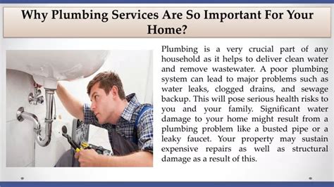 Ppt Why Plumbing Services Are So Important For Your Home Powerpoint