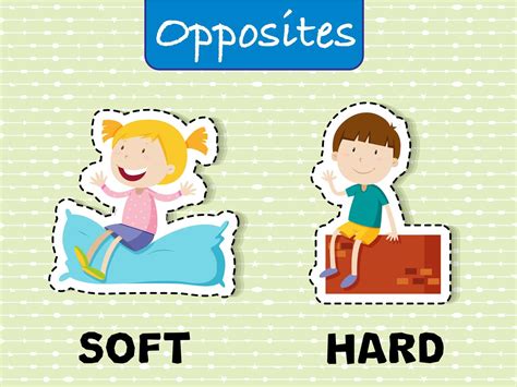 Opposite Words For Soft And Hard 292350 Vector Art At Vecteezy