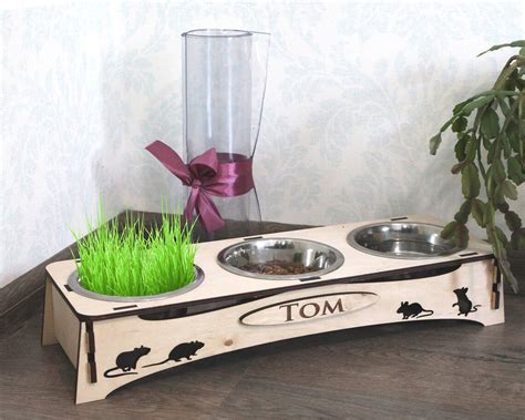 Cat Bowl Stand Cat Feeding Stand Raised Cat Bowl Elevated Etsy