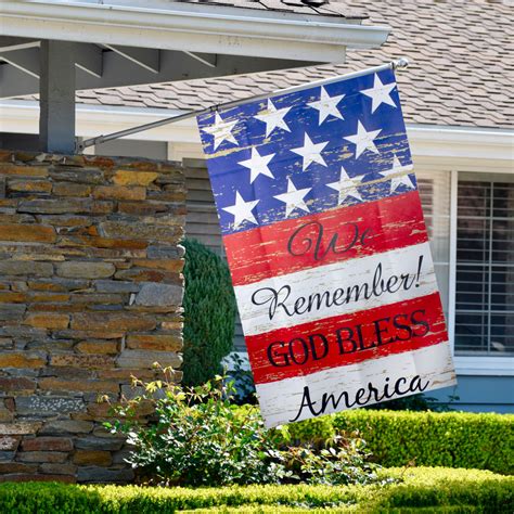 We Remember Patriotic American Outdoor House Flag 28 X 40