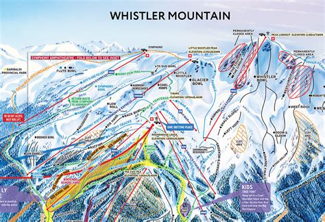 Whistler Trail Map Whistler Blackcomb Ski Map I Skiing Art I Trail