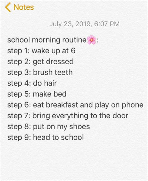 School Morning Routine School Morning Routine School Routines