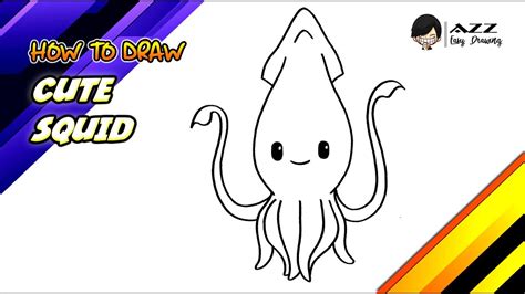 How To Draw Cute Squid Step By Step Youtube