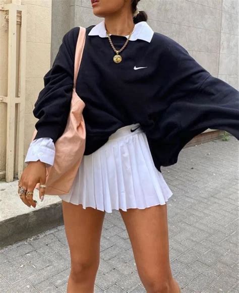 how to style tennis skirts for fall in the most trendy ways tennis skirt outfit fashion inspo