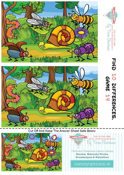 Games For Kids Find 10 Differences Game 14 Nanny Options By