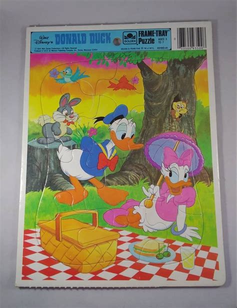 Disney Donald Duck Daisy Duck Cardboard Golden Puzzle Etsy Daisy