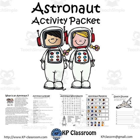 Astronaut Activity Packet And Worksheets By Teach Simple