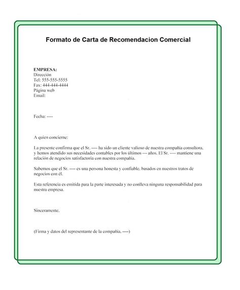 Carta De RecomendaciÓn Comercial Ejemplo Modelo Etc Images And Photos