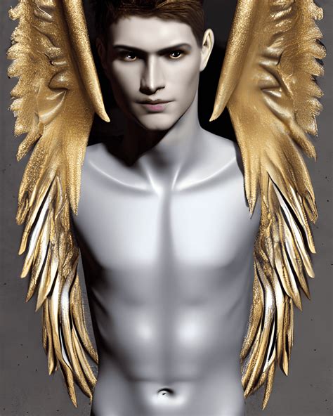 beautiful male angel new age face full body portrait · creative fabrica