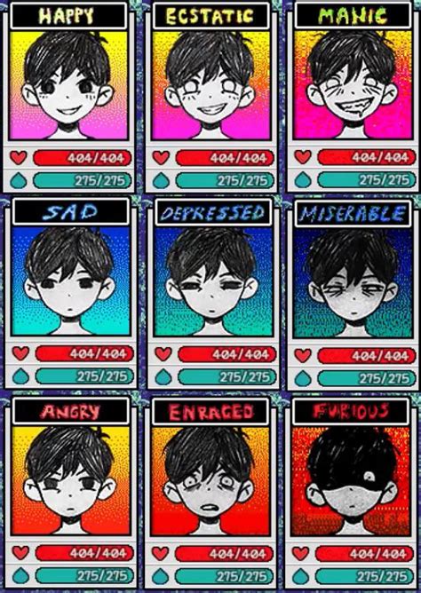Omori Expressions Full List No Sunny Here So I Didnt Add The Fear