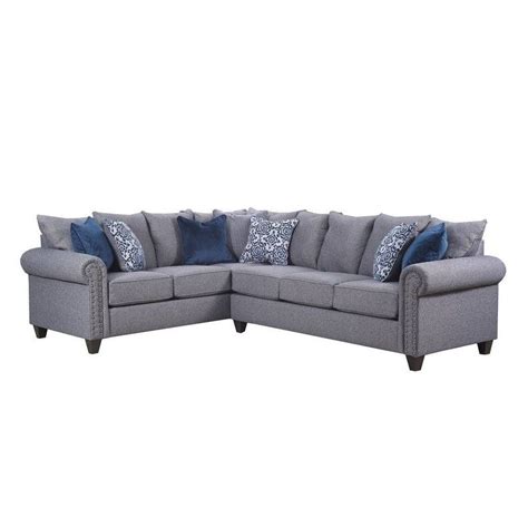Simmons Upholstery Emma Slate Sectional Gray Furniture Sectional