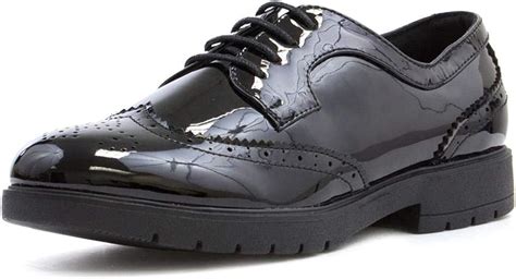 Lilley Womens Black Patent Brogue Shoe Size 5 Uk Black