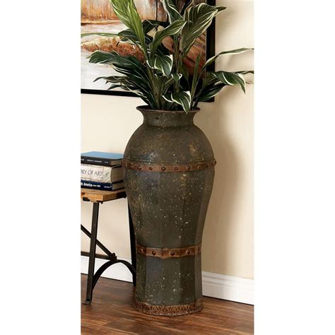 Decmode Metal Vase Set Of 3 Rustic Vase Floor Vase Decor Decmode