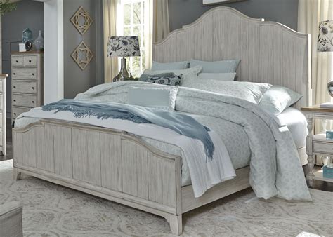Farmhouse Reimagined Antique White King Panel Bed From Liberty