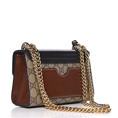Gucci Gg Supreme Monogram Small Padlock Shoulder Bag Black 483524