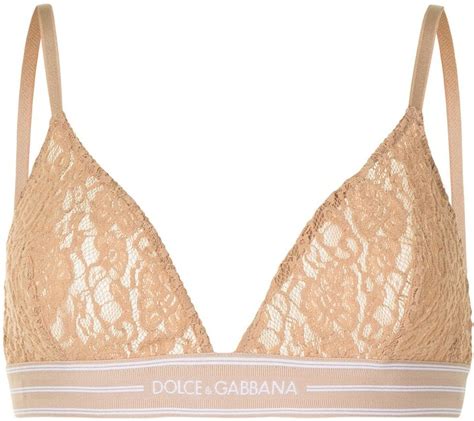 Dolce And Gabbana Logo Band Lace Bra Shopstyle