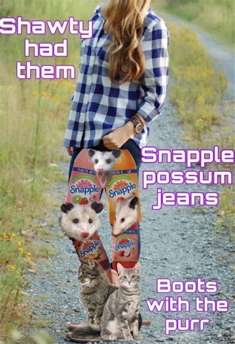 Shawty Had Them Snapple Possum Jeans Elasts With The Pure Ifunny